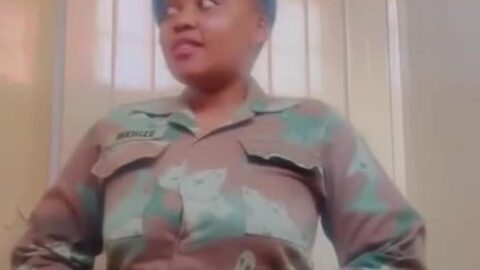 Sexy Soldier Girl Teasing