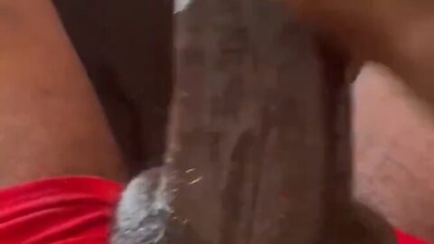 Jerking off His Thick Black Dick