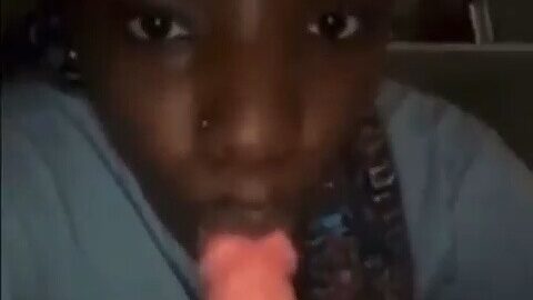 Sucking Pink Dildo