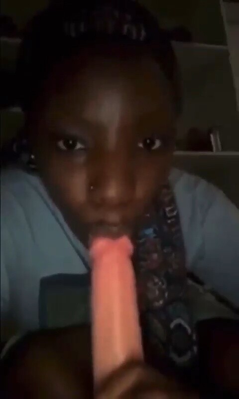 Sucking Pink Dildo