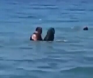 Muslim Couple Fuck Inside Beach Water