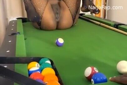 Playing Pool Table  With Pussy