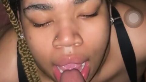 Horny Coloured Babe Sucking BBC